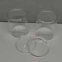 STORi Bella Tall Scrunchie Holder | Stackable Clear Plastic Container (Set of 2) Round Vanity Storage Organizers with Lids for Hair Accessories & Beauty Supplies | Made in USA