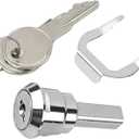 Silver Universal Toolbox Lock, Toolbox Lock Iron Cabinet Insert Linkage Drawer Set,180 Rotation Unlocking, Cabinet and Furniture, Car Keychain