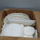 Pack of 10 NWK Cake Stand Set with 3 x Two-Tier and 3 x Three-Tier Cupcake Stands, 4 x Appetizer Trays, for Birthday Baby Bridal Shower Party (White)