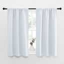 NICETOWN Greyish White Window Curtain Panels - Thermal Insulated Rod Pocket Room Darkening Curtain Sets for Bedroom (Greyish White, 2 Panels, 29 by 40)