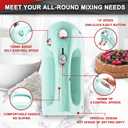 Lord Eagle Hand Mixer Electric Handheld 400W, 5-Speed Lightweight Kitchen Mixer with Storage Case, 5 Stainless Steel Attachments for Baking Cake Egg Cream Food Beater, Turbo+Eject Button, Green