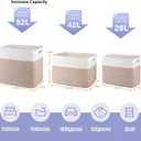 OIAHOMY Storage baskets for Shelf, Large Collapsible Storage Bins, Blanket Basket Living Room, 16.5 x 13 x 15 Inches-Pack of 2-Brown
