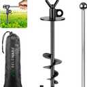 SELEWARE Dog Tie Out Stake Outdoor Anti-Rust Ground Anchor for Large Dogs up to 220 lbs, Free Swivel Dog Stake Dog Camping Gear Twist Rod Included