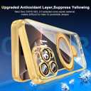 Fingic for iPhone 16 Pro Max Case[Full Camera Len Protector]with Magsafe with Invisible Stand Military Grade Drop Protection Cute Thin Fit Non-Yellowing Clear TPU Rugged Bumper Anti-scratch Case,Gold