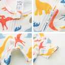Gender Neutral Baby Clothes Cotton Short Sleeve Pants Double Zipper Footless Coming Home Outfit Boy Girl (6-9 Months, Colorful Dinosaur)