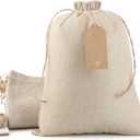 Burlap Bags with Drawstring, 10x14 Inches Burlap Favor Sack for Wrapping July Fourth Favors, Gifts, Birthday, Wedding, Party or Household Use (Lot of 30)