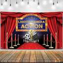 KatchOn, Lights Camera Action Backdrop - XtraLarge 72x44 Inch Movie Night Backdrop for Hollywood Party Decorations