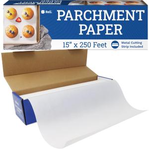 Reli. Parchment Paper Roll (15" x 250 ft) w/Dispenser Box, White | Parchment Paper for Baking & Air Fryer | Food Grade Baking Liners | Non-Stick, Cooking Liner for Grilling & Steaming