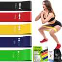 TechStone Resistance Bands Set for Men and Women, Pack of 5 Different Levels Elastic Band for Home Gym Long Exercise Workout  Great Fitness Equipment for Training, Yoga  Free Carrying Bag (Blue)