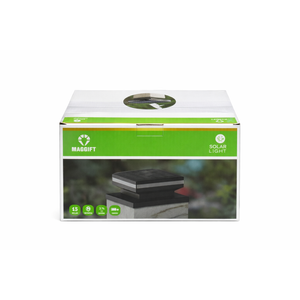 Maggift Solar Post Cap Light 6 Packs, Solar Fence - Post Lights Outdoor Waterproof for Wooden/Vinyl Post, Black Deck Post Cap Light Solar Powered with Warm White for Garden/Patio/Porch