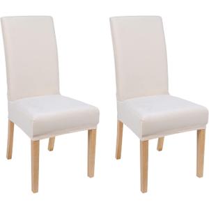 Smiry Velvet Stretch Chair Covers for Dining Room Set of 2, Soft Fit Removable Washable Kitchen Parsons Chair Slipcover Protector, Cream
