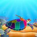 Tookeen Paint by Numbers Kit for Kids - DIY Painting Craft Kits - 20x16 Inch Acrylic Oil Painting On Canvas- Painting Set for Children's, Beginners, Colorful Sea Turtle for Home Wall Decor