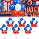 6pcs American Flag Balloon Stands Kit Table Centerpiece Table Decorations for Presidents' Day Anniversary Birthday Wedding Graduation Retirement Party Decorations (Red, White, Blue Flag)