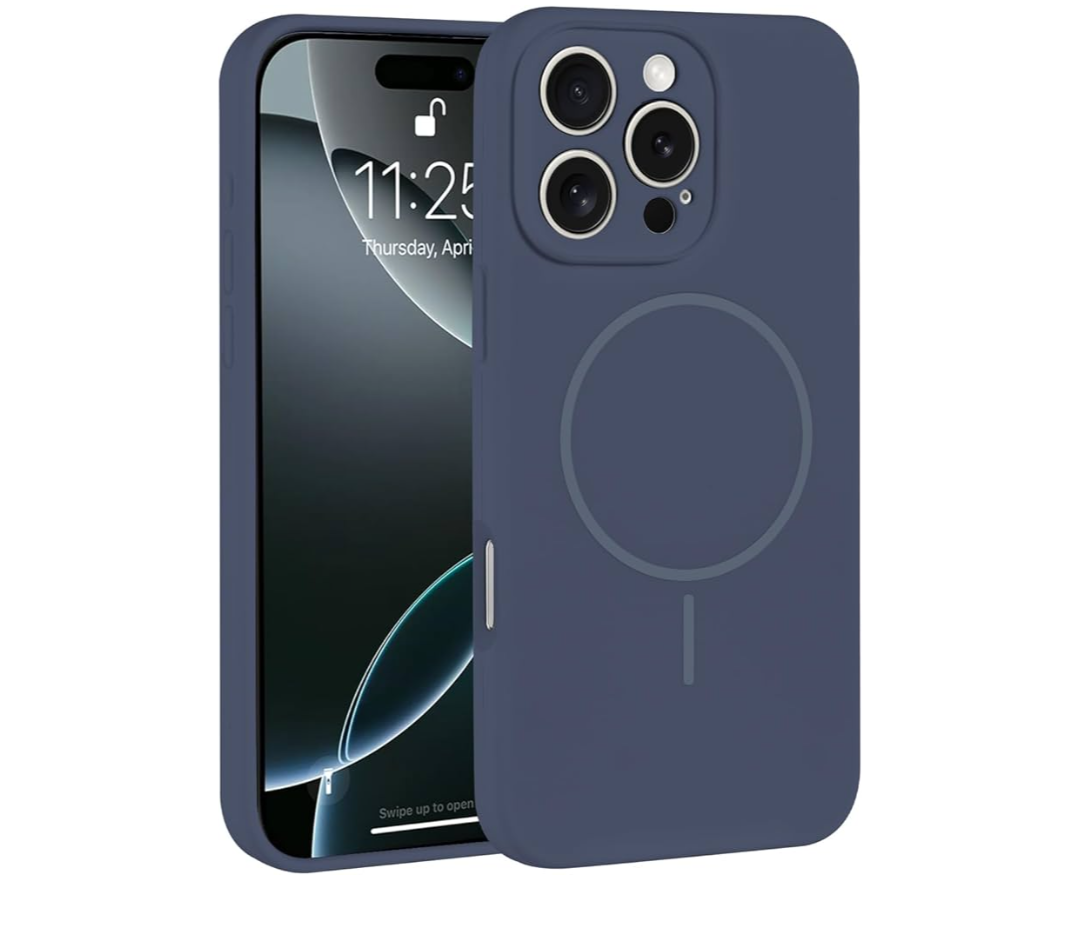 ZhyzRhsm Magnetic for iPhone 16 Pro Case Compatible with Magsafe Full Lens Protection, Silicone Cover Inner Lining Shockproof Phone Case for iPhone 16 Pro Blue