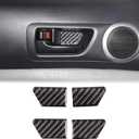Aunginsy Inner Door Handle Bowl Cover Trim Compatible with Toyota Tacoma 2006-2015 Pickup Soft Carbon Fiber Front Rear Door Handle Cup Bowl Panel Scratches Protector Decorative Sticker Accessories