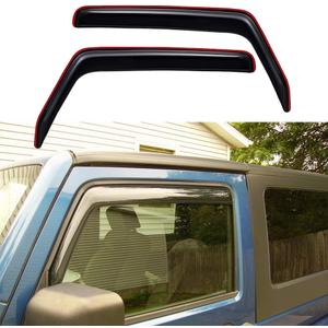 Side Window Visor Deflector Rain Guard,in-Channel Style Shatterproof Dark Smoke,2pc Window Shades fit for 2007-2018 Jeep Wrangler JK 2-Door Model 192328