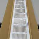 HVAC Premium 30'' x 10'' [Duct Opening] Flat Stamped Steel Return Air Grille - Sidewall and Ceiling - HVAC Vent Duct Cover - White [Outer Dimensions: 31.75''w X 11.75''h]