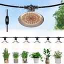 Danshinro Outdoor LED Grow Light, Waterproof String Plant Growing Light, 21 FT Full Spectrum Growth Light, Suitable for Garden, Farm, Flower, Seedling Greenhouse Grow Light (6 Light)