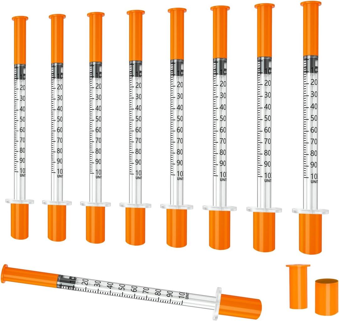 U-100 1ml 30g 1/2" Inch Syring, Individually Packed, Lab syringes, PACK 100.