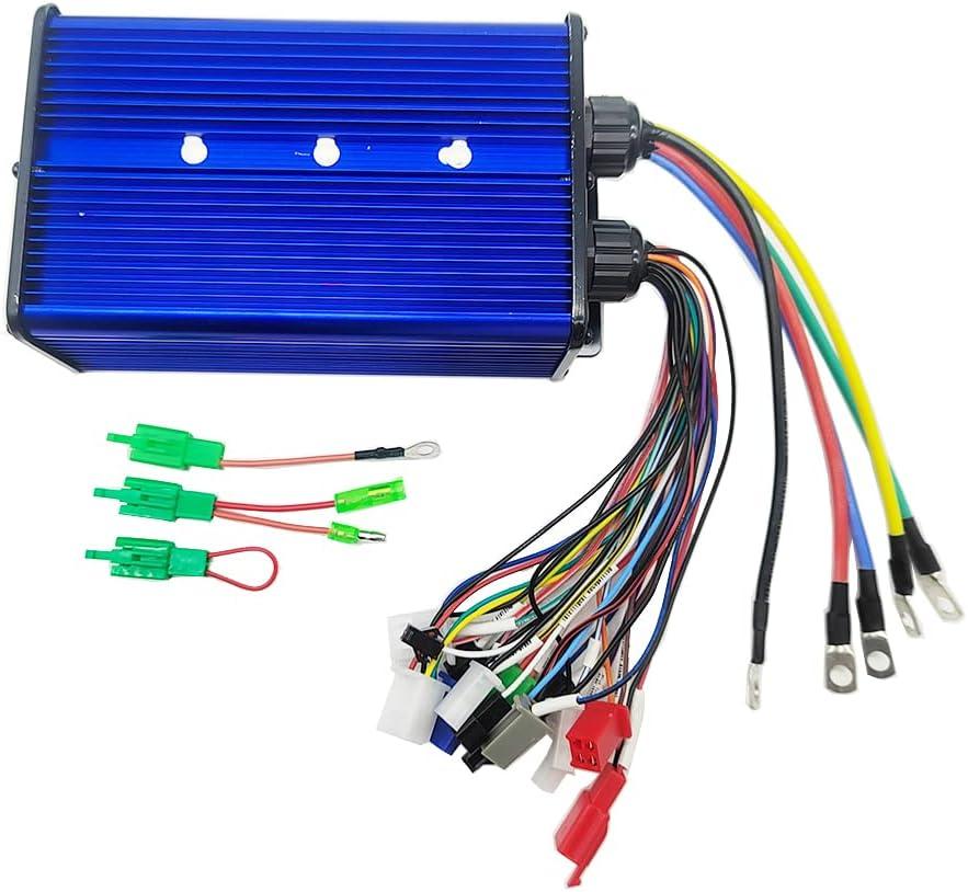 yuandai Intelligent Brushless Controller 48V 60V 72V 84V 2000W Maximum Current 45A Aluminium Alloy E-Bike Brushless Motor Controller for Electric Bicycle Scooter, silver