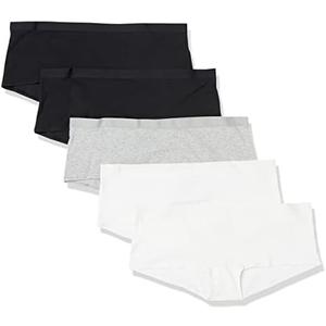 Amazon Essentials Women's Cotton Boyshort Underwear, Pack of 5 size S