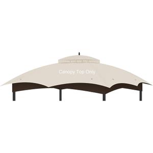Replacement Gazebo Canopy Top Cover for 10 x 12, Double Tiered Waterproof Canopy Roof for Lowe's Allen Roth Gazebo #GF-12S004B-1(Beige)