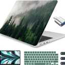 CISSOOK Compatible with MacBook Air 13.6 inch Case A3449 A3240 A3113 A2681 2026 2025 2024 2022 Release, Hard Shell Case with Keyboard Cover for MacBook Air 13.6 M2 M3 M4 M5, Forest