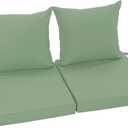 Outdoor Chair Cushions Set of 2, Waterproof Back Pillow and Seat Cushion Set for Patio Furniture, Outdoor Sofa Replacement Cushions with Removable Cover, 24 x 24 Inch, Sage Green