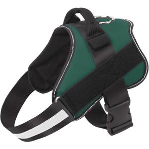 Dog Harness, No-Pull Reflective Dog Vest, Breathable Adjustable Pet Harness with Handle for Outdoor Walking - No More Pulling, Tugging or Choking (Dark Green, M)