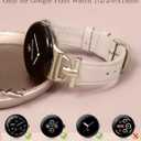 Wearlizer Leather Bands Compatible with Google Pixel Watch 4/3 41mm/Pixel Watch 2/1 Band Women, Dressy Designer Slim Leather Strap with D-Shape Metal Buckle for Pixel Smartwatch Accessories