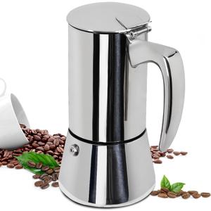 12 Cup Thickened Moka Pot 304 Stainless Steel 600ml Italian Espresso Coffee Maker Stovetop CoffeeMakers Mocha Pot Percolator for Induction Stove Classic Cafe Makers Portable for Easy Brewing