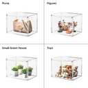 HOYOJA Clear Acrylic Display Case, Large Stackable Storage Bins Magnetic Attraction Lids, 1 Pack Acrylic Box Showcase for Collectibles, Figures, Cosmetic, Purse, Handbag, Wallet, 10.7x8.6x14.2 inch
