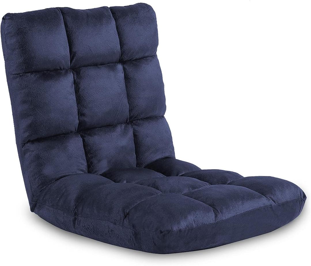 FLOGUOR Indoor 5-Position Adjustable Floor Chair with Back Support Folding Padded Gaming Sofa Chair, Lounge Chair for Adults Video Gaming, Perfect for Meditation, Reading QL050-NA
