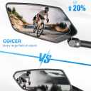 Bicycle Mirror for Handlebars 360 Adjustable and Rotatable, Wide E Bike Mirror Handlebar Mount with Long Arm, Safe HD Bike Rear View Mirror for Scooter, Motorcycle, Foldable Ebike Accessory Left 1PCS