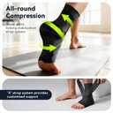 Ankle Brace for Men & Women [X-Shaped Compression & Breathable Mesh] Adjustable Ankle Compression Sleeve With 2 Gel Pads,Ankle wrap for Plantar Fasciitis Relief, Achilles Tendonitis, Swelling, Pain Relief & Injury Recover (Small, Black)