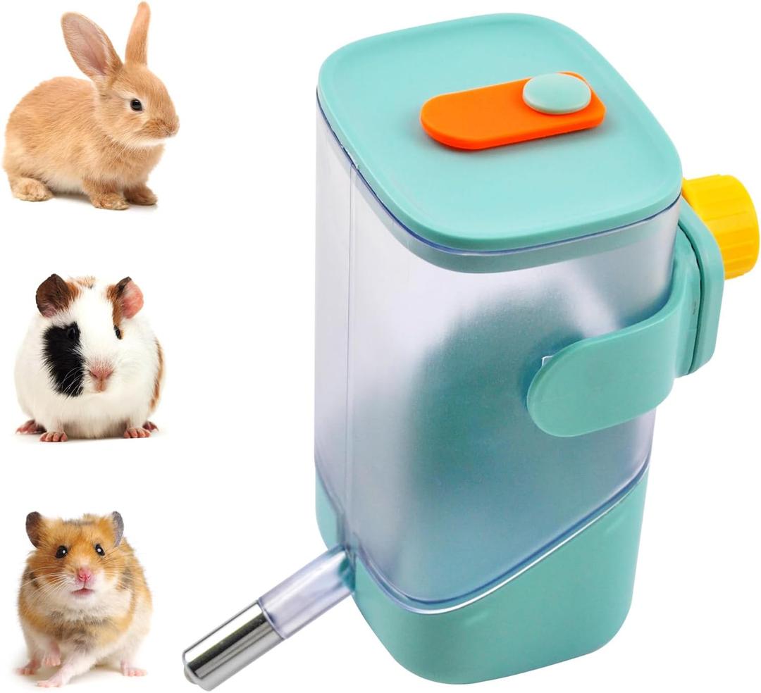Water Bottle for Rabbits No Drip,Small Animal Leak Proof Water Bottle for Cage Crate,23 oz Pet Hanging Water Dispenser for Bunny Guinea Pig Chinchilla Ferret Squirrel Hedgehog(Green)