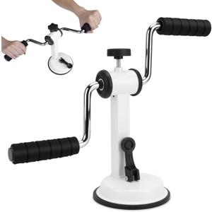 Arm Bike for Physical Exercise, Compact Arm Exerciser, Adjustable Resistance, Home Use Silent Exercise Machine Bike, for Arm and Shoulder Workout (White)