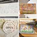 Large Flower Stencils for Painting on Walls Fence - 16x11 Inches Reusable Jumbo Wildflower Stencils for Crafts, Canvas, Paper, Garden, Fabric, Furniture, Outdoors (floral6)