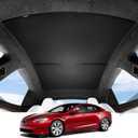 BASENOR 2026-2022 Tesla Model S Sunshade Roof [No Gap] Glass Roof Sunshade UV Protection Foldable Sunroof Shade Top Window Cover for Model S/Model S Plaid Heat Insulation Upgraded Black