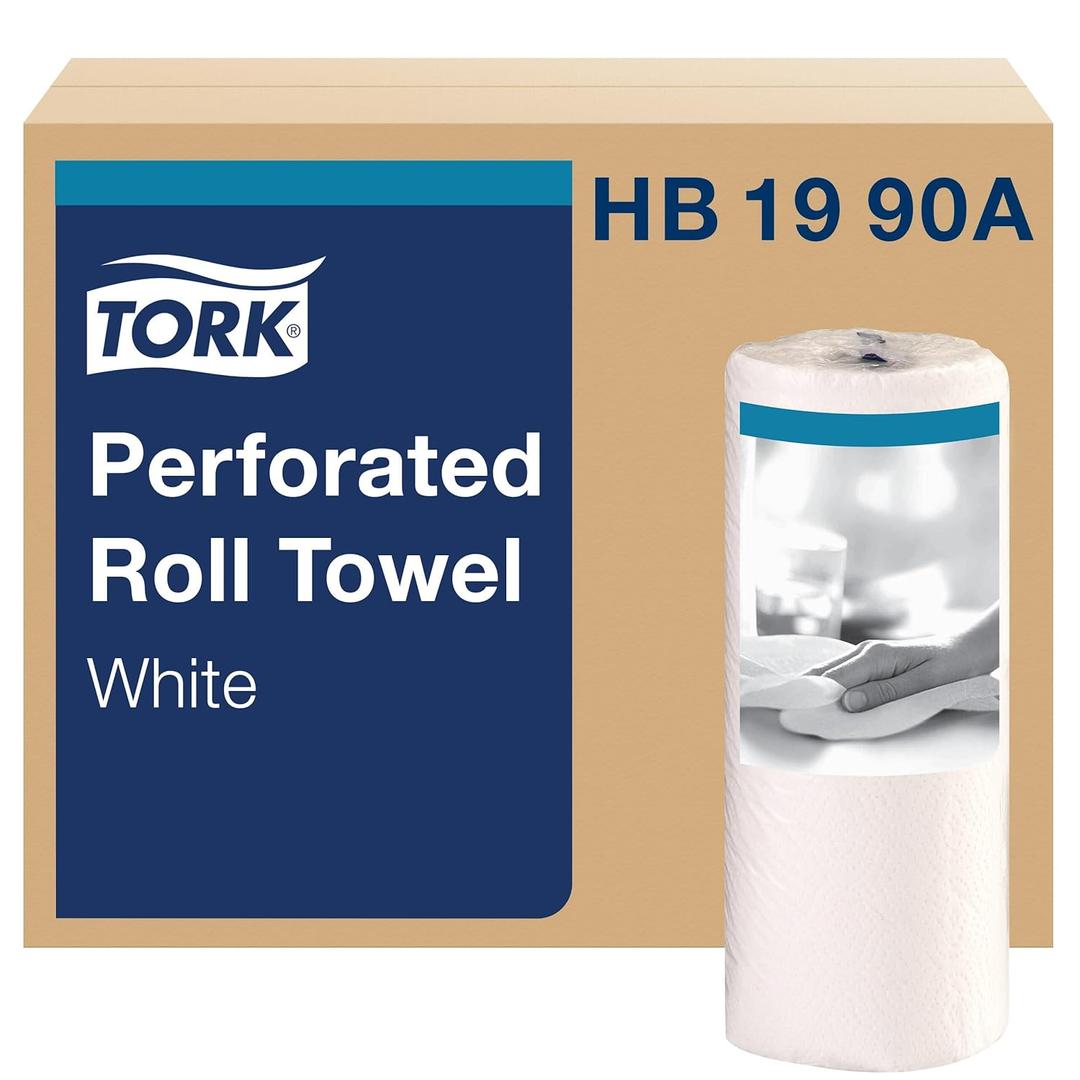 Tork HB1990A Perforated Paper Roll Towel, 2-Ply, 11" Width x 9" Length, White (Case of 30 Rolls, 84 per Roll, 2,520 Towels)