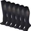 Women's Compression Socks Therapeutic Graduated (Pack of 6 Pairs) (Black)
