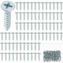 500 Pcs #6 x 1/2'' Flat Head Screws, Phillips Drive, Zinc Small Cabinet Hinge Wood Screws for Indoor Furniture Wood Working