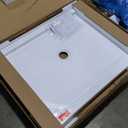 DreamLine SlimLine 34 in. D x 42 in. W x 2 3/4 in. H Center Drain Single Threshold Shower Base in White, DLT-1134420