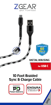 Zgear 10ft Sync and Charging Cable, Braided For USBC