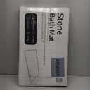 Stone Bath Mat Diatomaceous Earth Shower Mat Non-Slip Super Absorbent Diatomite Stone Bath Mats for Bathroom Floor Quick Drying Natural Easy to Clean(23.6''15.4" Gray) (Line1-grey)