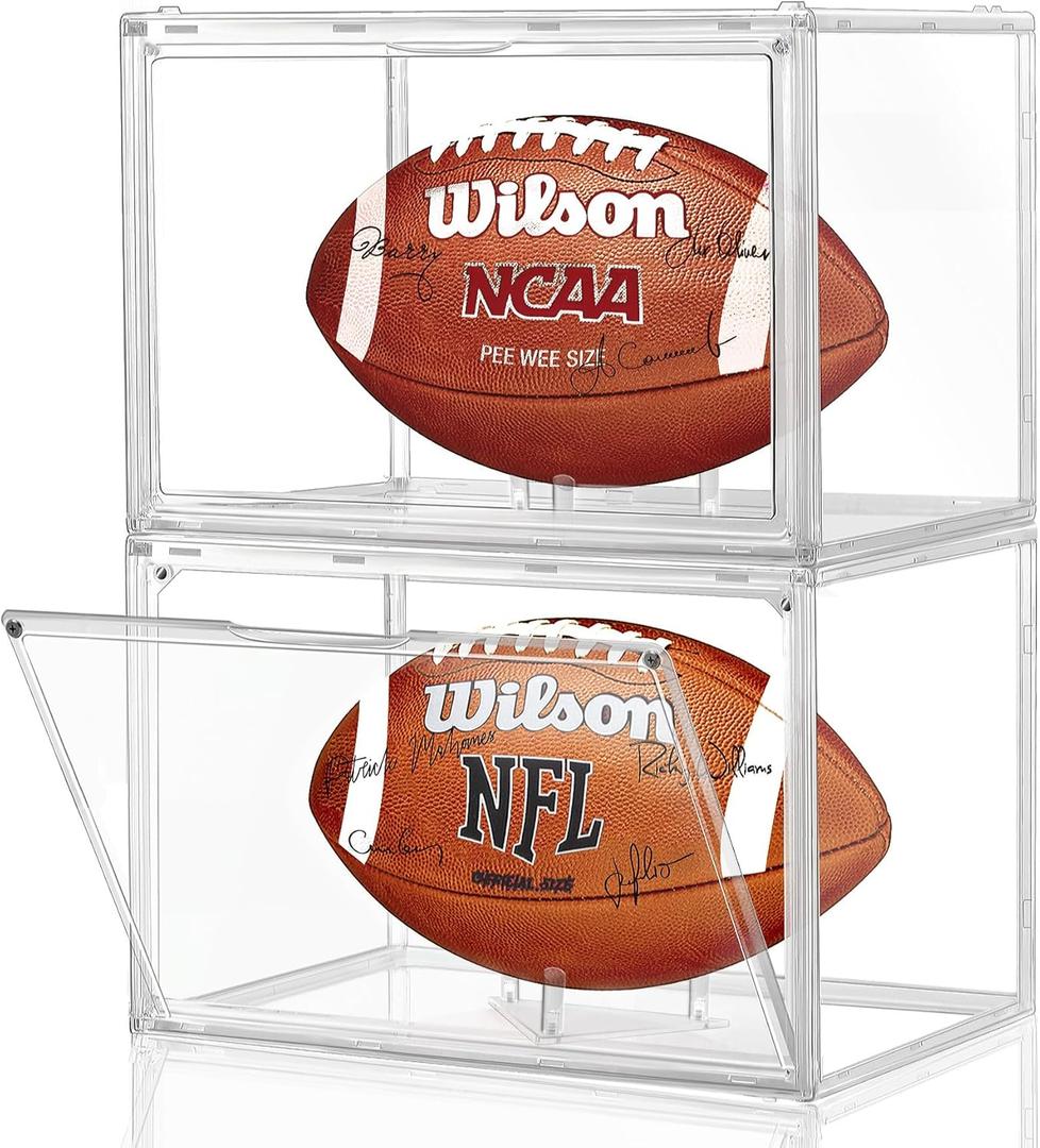 2 Pack Football Display Case (Assembly Required)