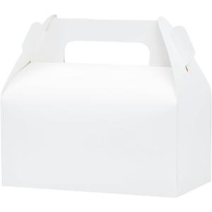 UnicoPak 30 Pack White Gable Treat Boxes Party Favor Boxes for Goodie Snacks Cookie Candy Toys Birthday Party Wedding Shower Holidays 6.5x3.5x4 Inches