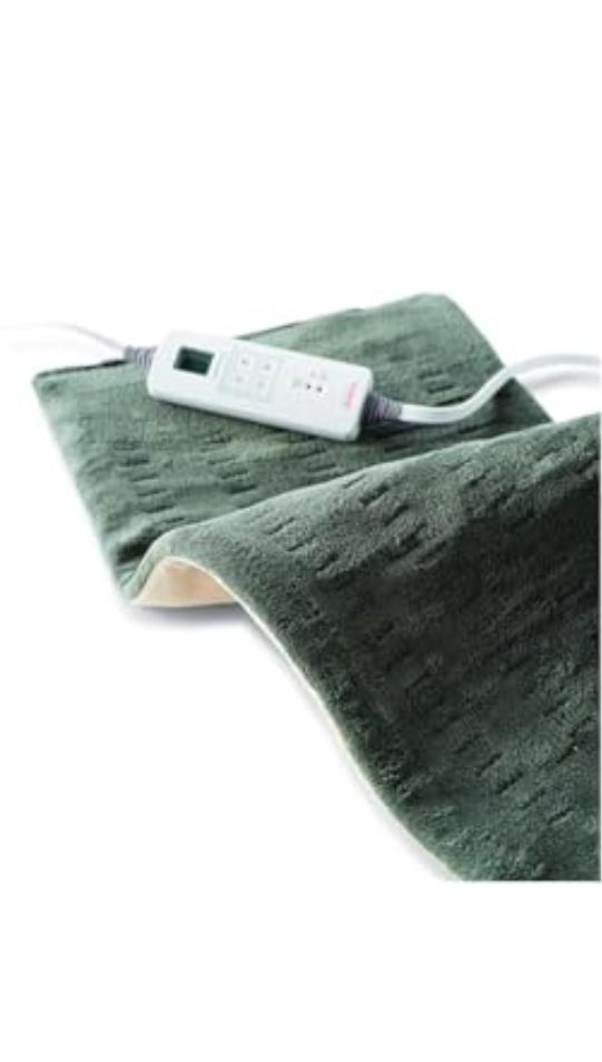 Sunbeam XL Heating Pad for Back & Heating Pad for Neck and Shoulder Pain Relief with Auto Shut Off and Moist Heating Option, 22 x 19, Green