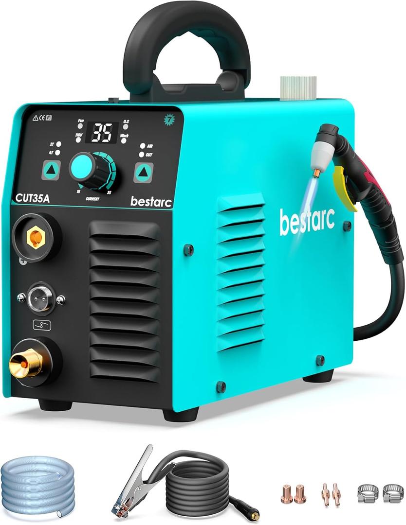 Plasma Cutter, CUT35A 35Amps 110V Single Phase, IGBT Inverter Plasma Cutting Machine for Beginners Home DIY(CUT35A 110V)