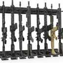 Gun-Rack,Adjustable Gun-Rack-Wall-Mount,Heavy Duty Steel Gun-Rack-for-Wall,Indoor-Gun-Racks 3/6/8/12 Slot Rifle-Rack Display Stand